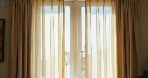 Dusty and dull curtains in south-penrith-nsw before steam cleaning